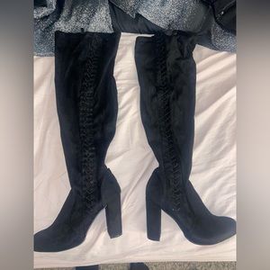 Torrid Over the knee high heel boots wide calf